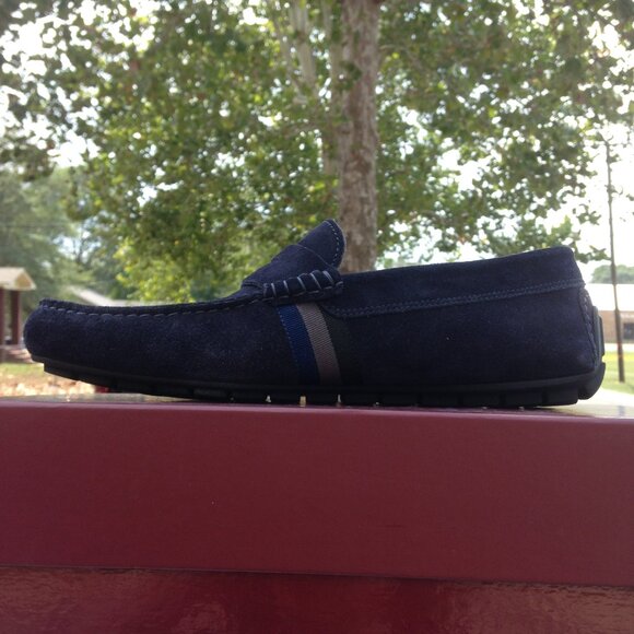 To Boot New York Ocean Drive Suede Driver Loafer Blue 8M NWT - Picture 2 of 14